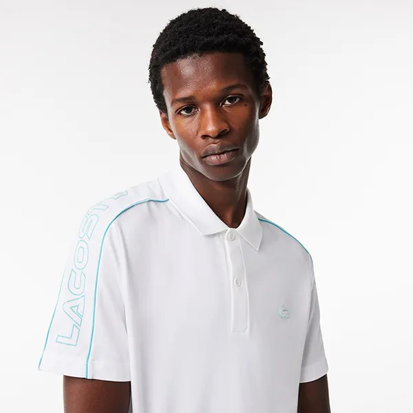 Áo Polo Nam Lacoste Slim Fit Tech Piqué Movement PH1426-RI6 Màu Trắng Size 4