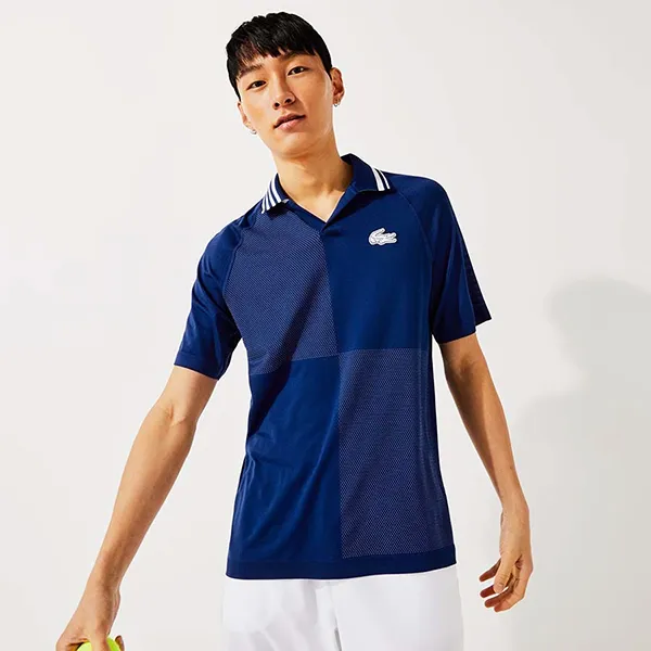 Áo Polo Nam Lacoste Sport Breathable Seamless Regular Fit DH6930 EMJ Màu Xanh Dương Size 3