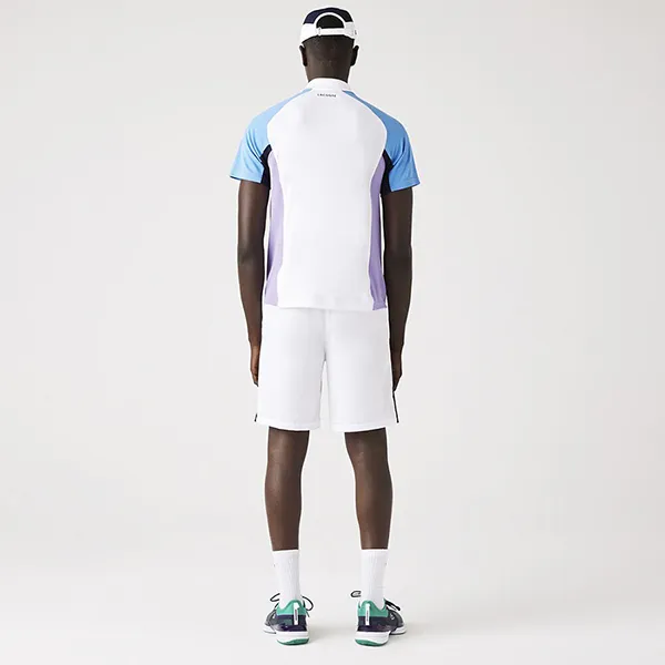 Áo Polo Nam Lacoste Sport Thermo Regulating Piqué Tennis Shirt DH9265-6HU Màu Trắng Xamh Size 3