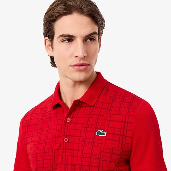 Áo Polo Nam Lacoste Tennis X Novak Djokovic Shirt DH4777-240 Màu Đỏ