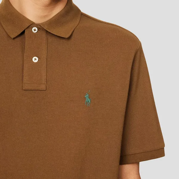 Áo Polo Nam Ralph Lauren Short Sleeve Mesh Polo In Nature Brown 710534735463 Màu Nâu Size M