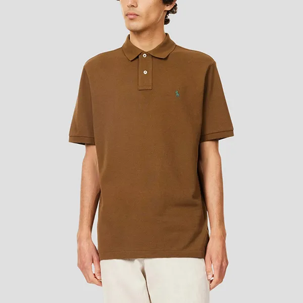 Áo Polo Nam Ralph Lauren Short Sleeve Mesh Polo In Nature Brown 710534735463 Màu Nâu Size M