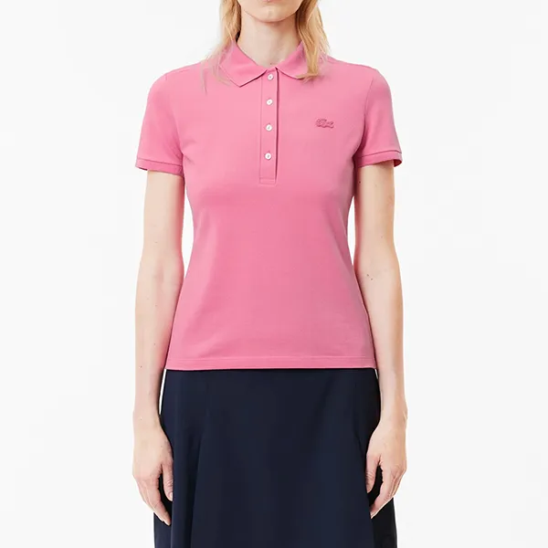 Áo Polo Nữ Lacoste Women L.12.D Slim Fit Stretch Piqué PF5462 2R3 Màu Hồng Size 34
