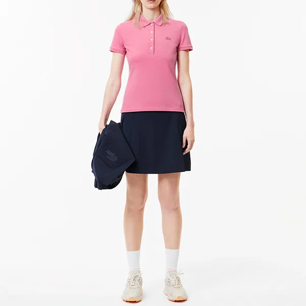 Áo Polo Nữ Lacoste Women L.12.D Slim Fit Stretch Piqué PF5462 2R3 Màu Hồng Size 34
