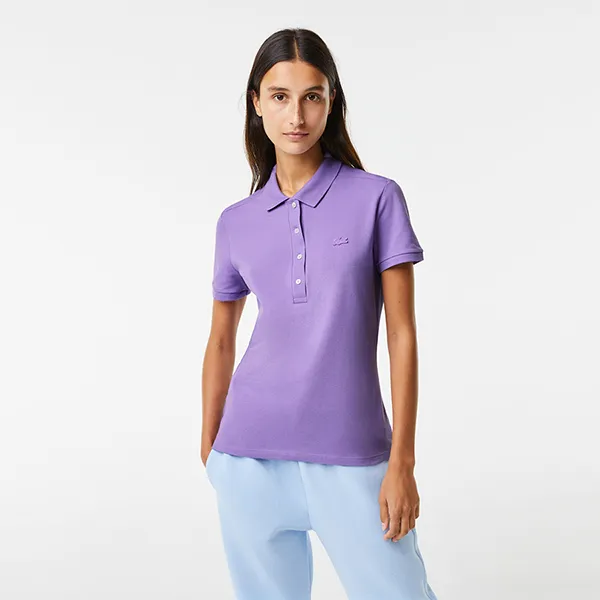 Áo Polo Nữ Lacoste Women L.12.D Slim Fit Stretch Piqué PF5462 IN GFU Màu Tím Size 38