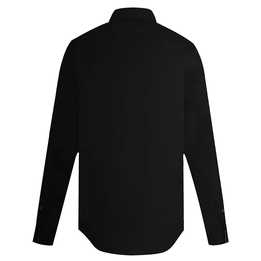 Áo Sơ Mi Burberry Logo Embroidered Black 8036291 Black Màu Đen Size S