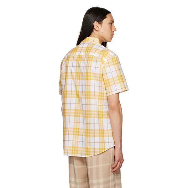 Áo Sơ Mi Nam Burberry Yellow Check Shirt Màu Vàng