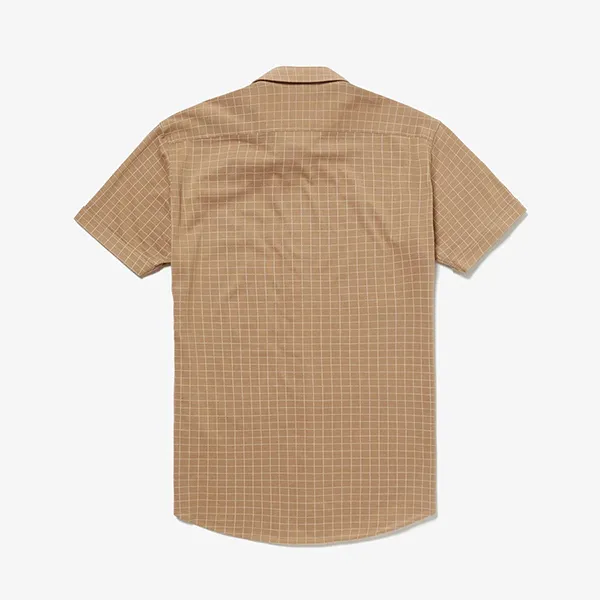 Áo Sơ Mi Cộc Tay Nam Lacoste PH763EL Slim Màu Nâu Size 3