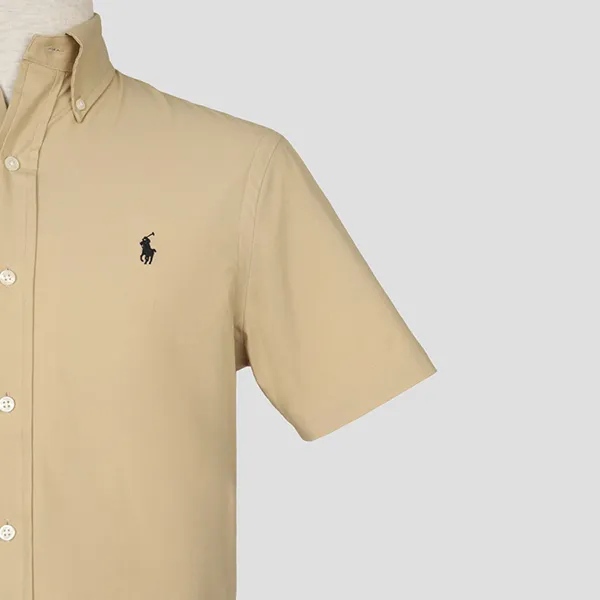 Áo Sơ Mi Cộc Tay Nam Ralph Lauren With Logo In Beige 710978031001 Màu Be Size XS