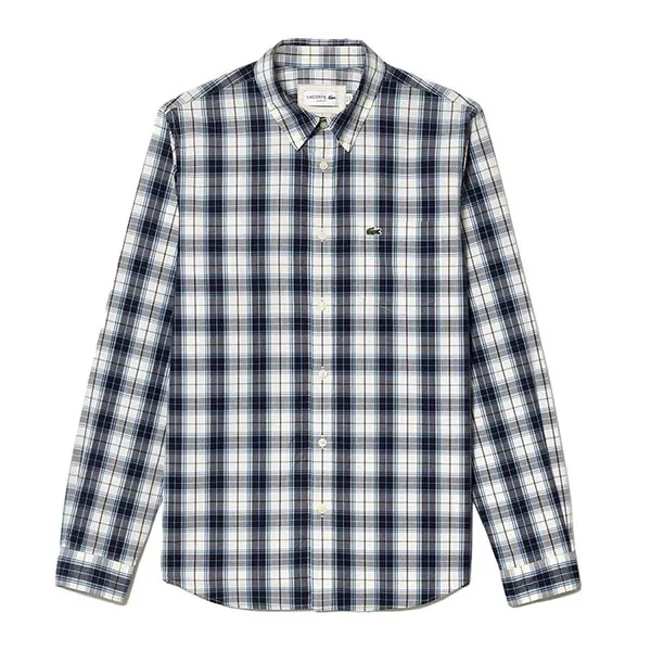 Áo Sơ Mi Dài Tay Lacoste Regular Check Print Stretch Shirt CH3745 51 XDE Phối Màu Size 38