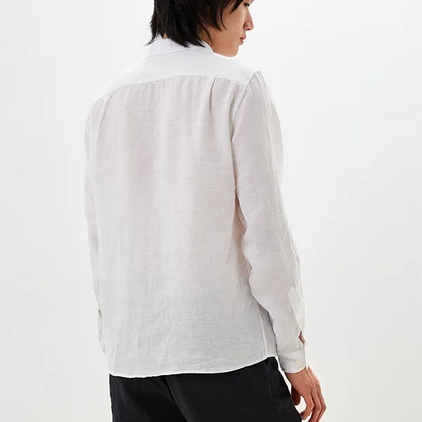 Áo Sơ Mi Dài Tay Nam Lacoste Men's Regular Fit Shirt Màu Trắng Size 38