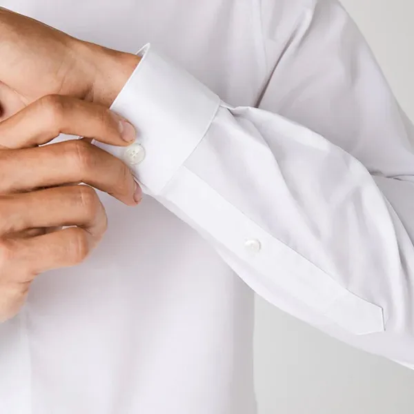 Áo Sơ Mi Dài Tay Nam Lacoste Men's Slim Fit Stretch Cotton Poplin Shirt CH2668 001 Màu Trắng Size 39