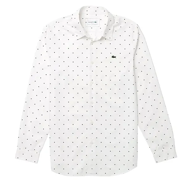 Áo Sơ Mi Dài Tay Nam Lacoste Slim Fit Shirt Màu Trắng Size 39