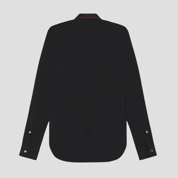 Áo Sơ Mi Nam Alexander Mcqueen Black Logo Collar QRN44 1000 Màu Đen Size 15