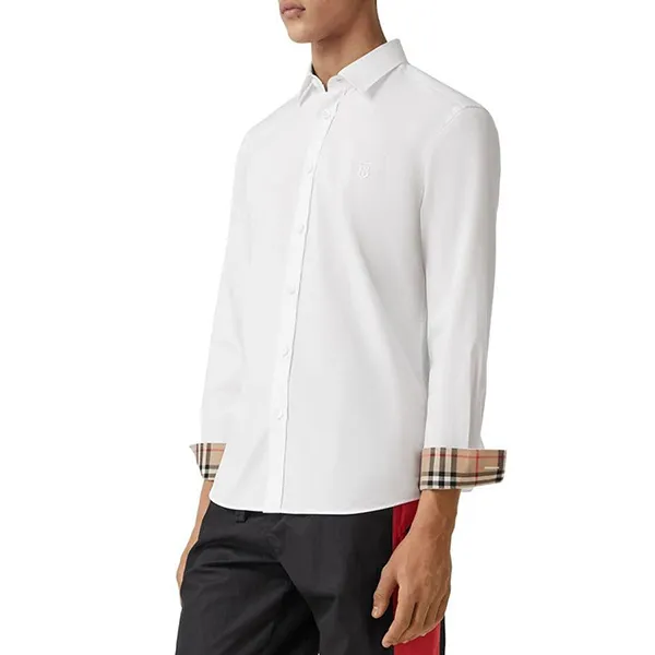 Áo Sơ Mi Nam Burberry 8066768 Shirt White Màu Trắng Size XS