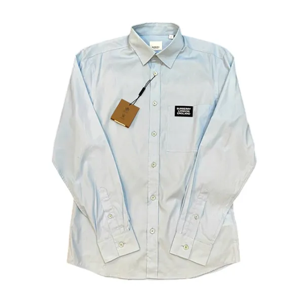 Áo Sơ Mi Nam Burberry Tag Màu Xanh Blue Size S