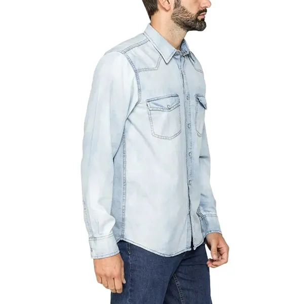 Áo Sơ Mi Nam Carrera Jeans 210A1005X Light Blue Wash Màu Xanh Nhạt Size S