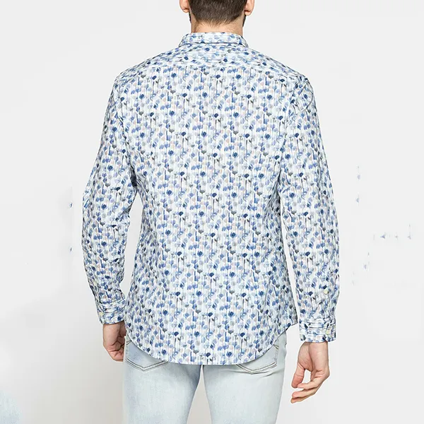 Áo Sơ Mi Nam Carrera Jeans 220A1241A Màu Xanh Họa Tiết Size M