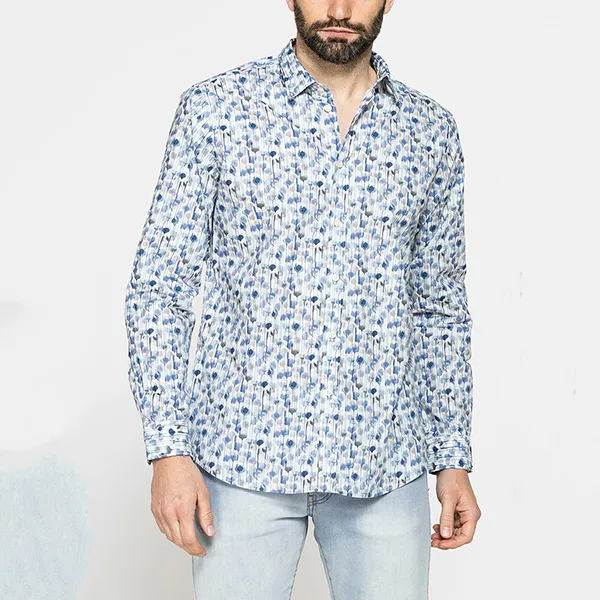 Áo Sơ Mi Nam Carrera Jeans 220A1241A Màu Xanh Họa Tiết Size M