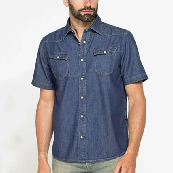 Áo Sơ Mi Nam Carrera Jeans Denim 205C1005A_700 Medium Blue Màu Xanh Đậm Size L