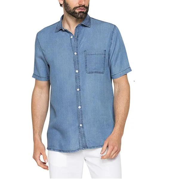 Áo Sơ Mi Nam Carrera Jeans Lyocell Denim 211C1227A_500 Light Blue Màu Xanh Nhạt Size L