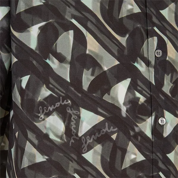 Áo Sơ Mi Nam Fendi Multicolor Viscose Shirt Màu Xám Size 39