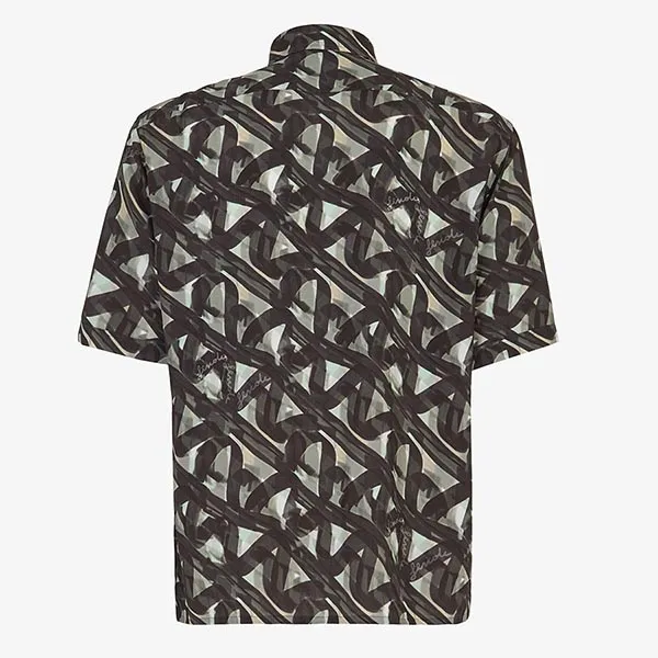 Áo Sơ Mi Nam Fendi Multicolor Viscose Shirt Màu Xám Size 39