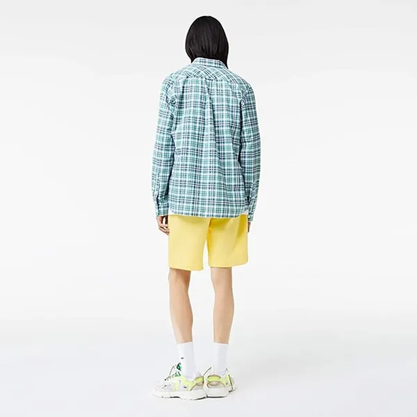 Áo Sơ Mi Nam Lacoste Men's Long Sleeved Top CH5714-00-U9I Màu Xanh Kẻ Size 38