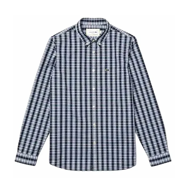 Áo Sơ Mi Nam Lacoste Slim Fit CH5269-BUG Màu Xanh Kẻ Size 38