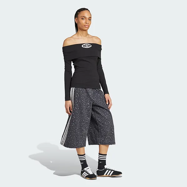 Áo Thun Dài Tay Trễ Vai Nữ Adidas Originals Off Shoulder Long-Sleeve Top KA2690 Màu Đen Size XS (Form Âu)