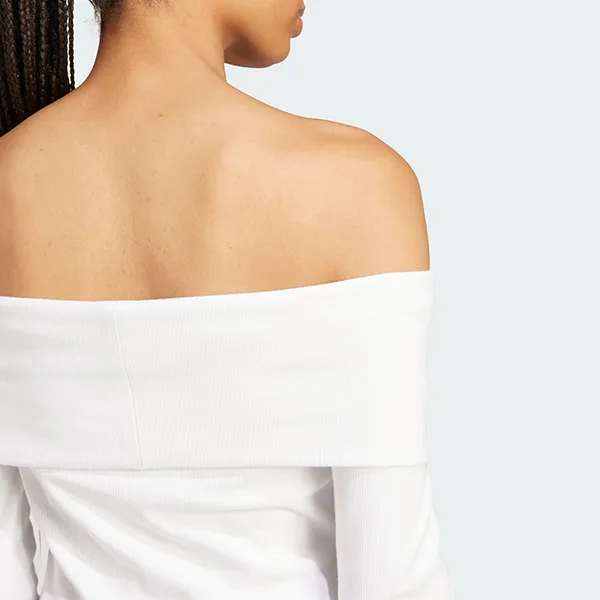 Áo Thun Dài Tay Trễ Vai Nữ Adidas Originals Off Shoulder Long-Sleeve Top KA2691 Màu Trắng Size S (Form Âu)