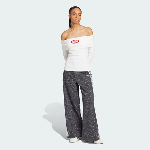 Áo Thun Dài Tay Trễ Vai Nữ Adidas Originals Off Shoulder Long-Sleeve Top KA2691 Màu Trắng Size S (Form Âu)