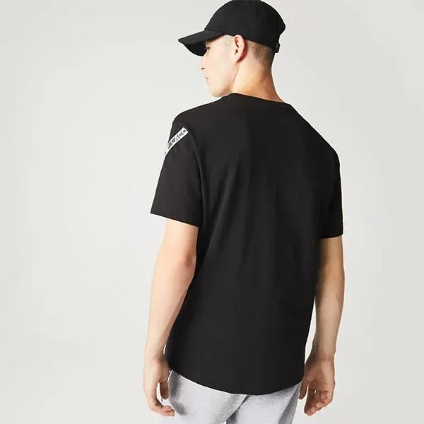 Áo Thun Lacoste Men's Regular Fit Printed Bands T-Shirt TH9873 00 031 Màu Đen Size 4