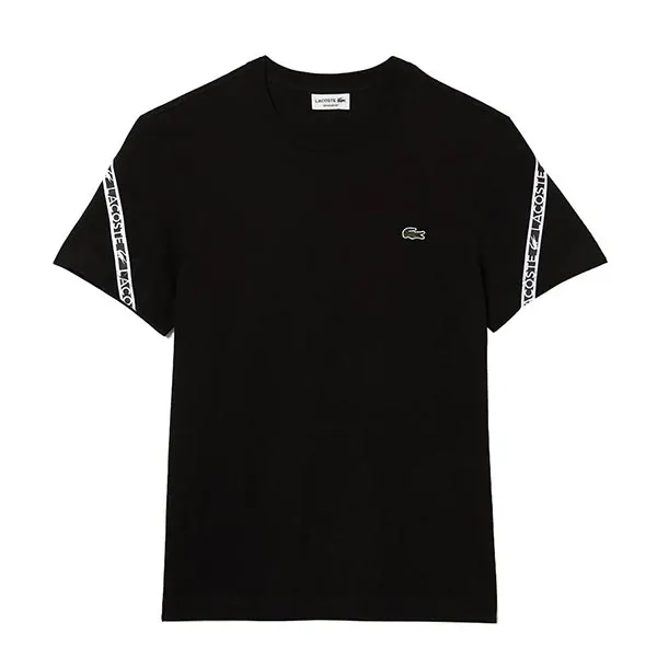 Áo Thun Lacoste Men's Regular Fit Printed Bands T-Shirt TH9873 00 031 Màu Đen Size 4