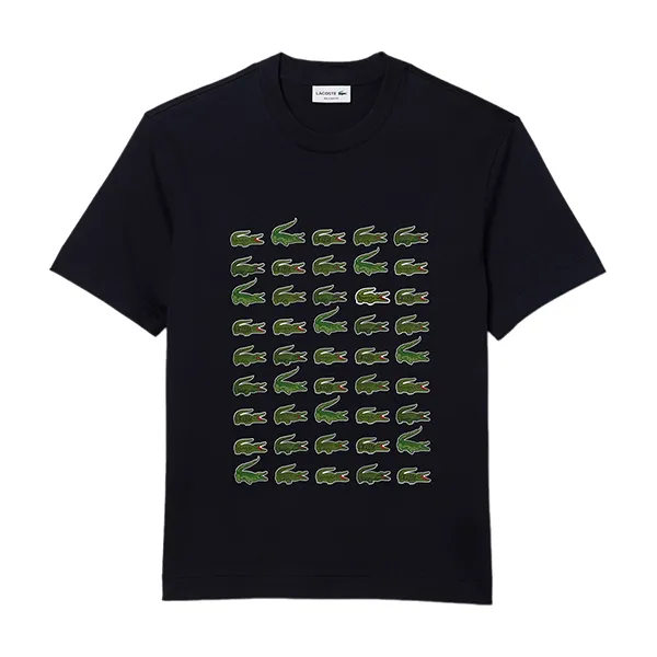 Áo Thun Lacoste Unisex Relaxed Fit Iconic Print T-Shirt TH1311 HDE Màu Xanh Navy Size 2