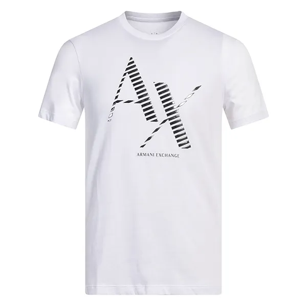 Áo Thun Nam Armani Exchange Chữ Bạc 6RZTKD ZJBYZ Tshirt Màu Trắng Size L
