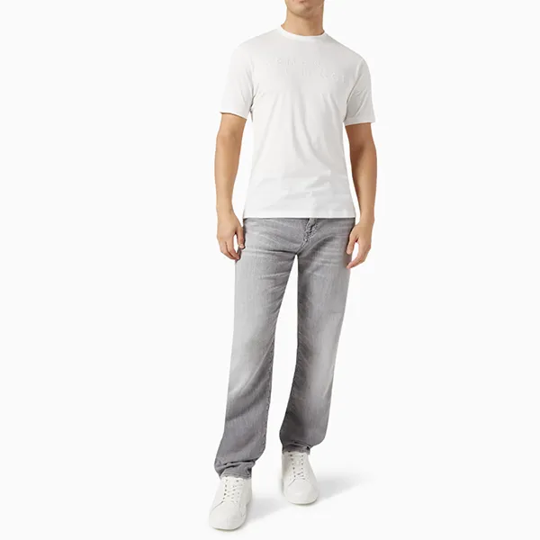 Áo Thun Nam Armani Exchange Thêu Chữ New York 3DZTJC ZJBYZ Tshirt Màu Trắng Size XS