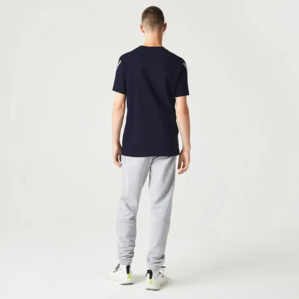 Áo Thun Nam Lacoste Men's Regular Fit Printed Bands T-Shirt TH9873 166 Màu Xanh Navy Size 3
