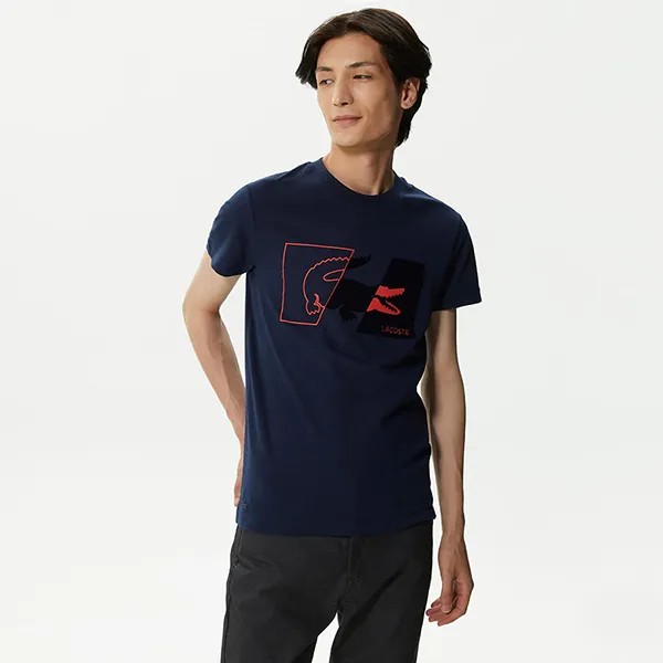 Áo Thun Nam Lacoste Men's T-Shirt TH2405 05L Màu Xanh Navy Size 4