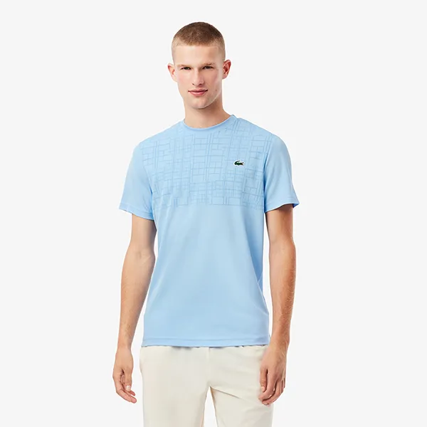Áo Thun Nam Lacoste Men's Tennis x Novak Djokovic T-Shirt TH4782-51 HBP Màu Xanh Da Trời
