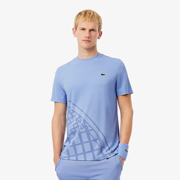 Áo Thun Nam Lacoste Men's Ultra Dry Printed Tennis T-Shirt TH4753-51 5QD Màu Tím