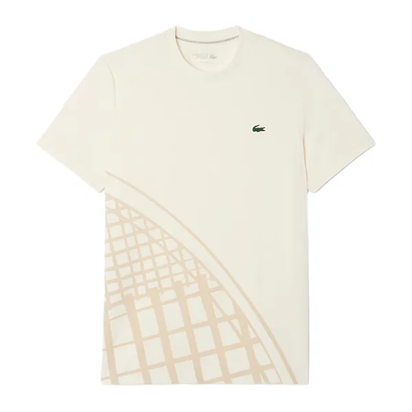 Áo Thun Nam Lacoste Men's Ultra Dry Printed Tennis T-Shirt TH4753-51 XFJ Màu Kem