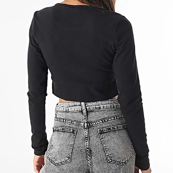 Áo Thun Nữ Adidas Essentials Rib Long Sleeve Tee II8055 Màu Đen Size XS (Form Âu)