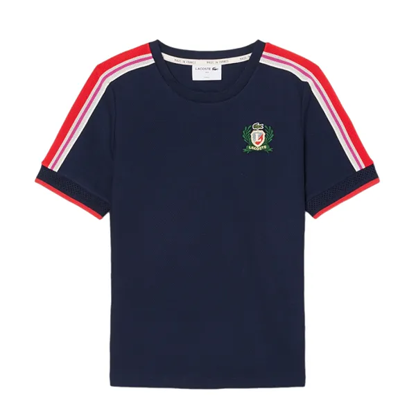 Áo Thun Nữ Lacoste Women's Made In France Textured Piqué T-Shirt TF9630 51 166 Màu Xanh Navy Size 34