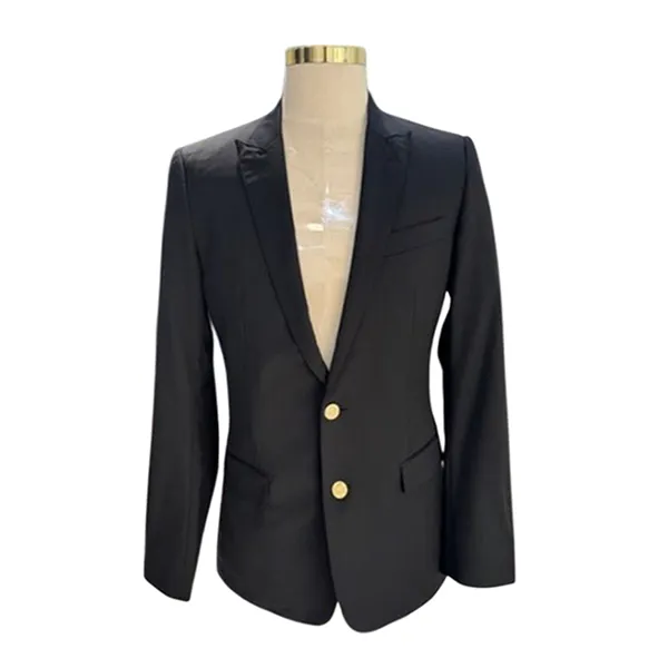Áo Vest Nam Dolce & Gabbana D&G Blazer Khuy Vàng Màu Đen Size 46