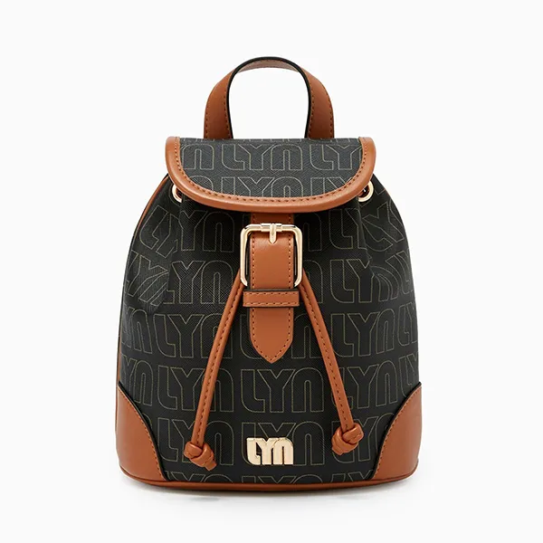 Balo Nữ Lyn Calina Mini Backpack Printed Black LL25CBF289 Màu Nâu Đen