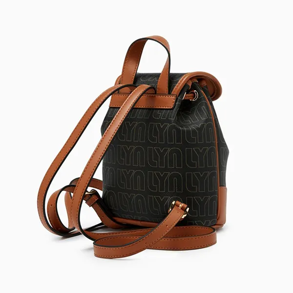Balo Nữ Lyn Calina Mini Backpack Printed Black LL25CBF289 Màu Nâu Đen
