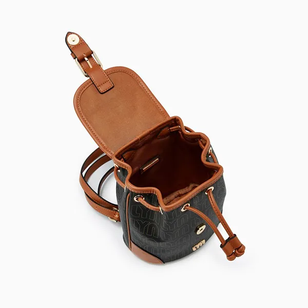 Balo Nữ Lyn Calina Mini Backpack Printed Black LL25CBF289 Màu Nâu Đen