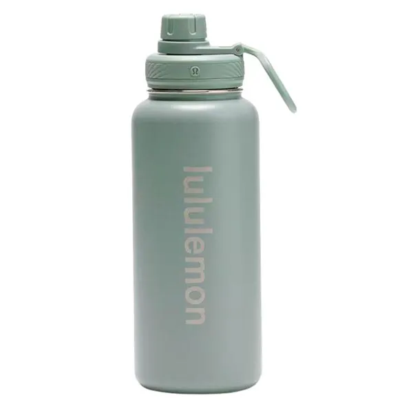 Bình Giữ Nhiệt Lululemon Water Bottle Back To Life Clear Bottle Straw Lid Màu Xanh Mint 350ml