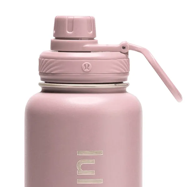 Bình Giữ Nhiệt Lululemon Water Bottle Back To Life Clear Bottle Straw Lid - Pink Frosting Màu Hồng 350ml